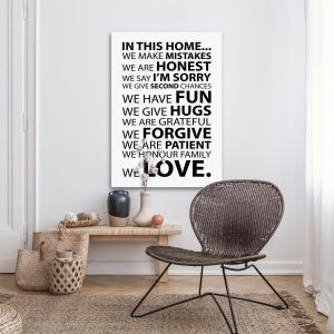 Canvas print In this home house rules Framed canvas View 1 2