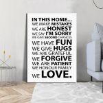Canvas print In this home, house rules