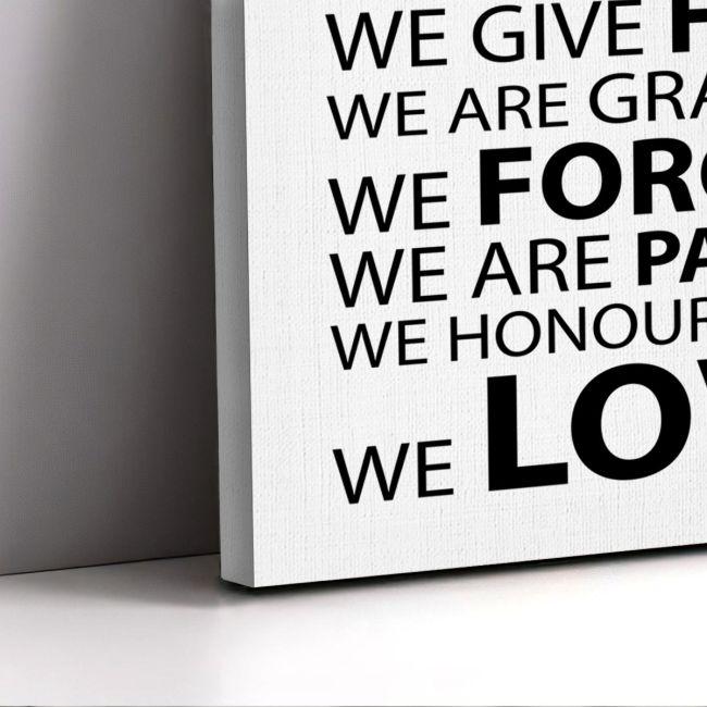 Canvas print In this home, house rules