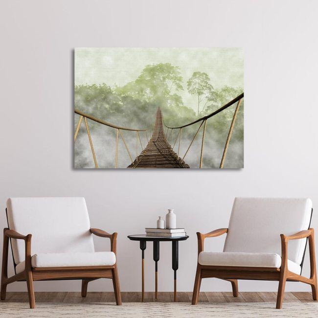 Πίνακας σε καμβά Γέφυρα στη ζούγκλα, Jungle bridge