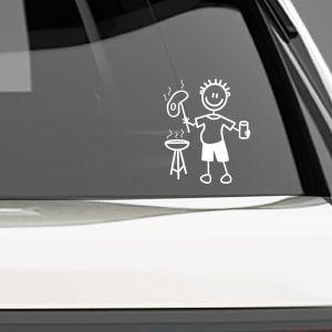 Car sticker Family dad barbeque 2