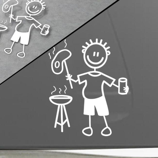 Car sticker Family dad barbeque