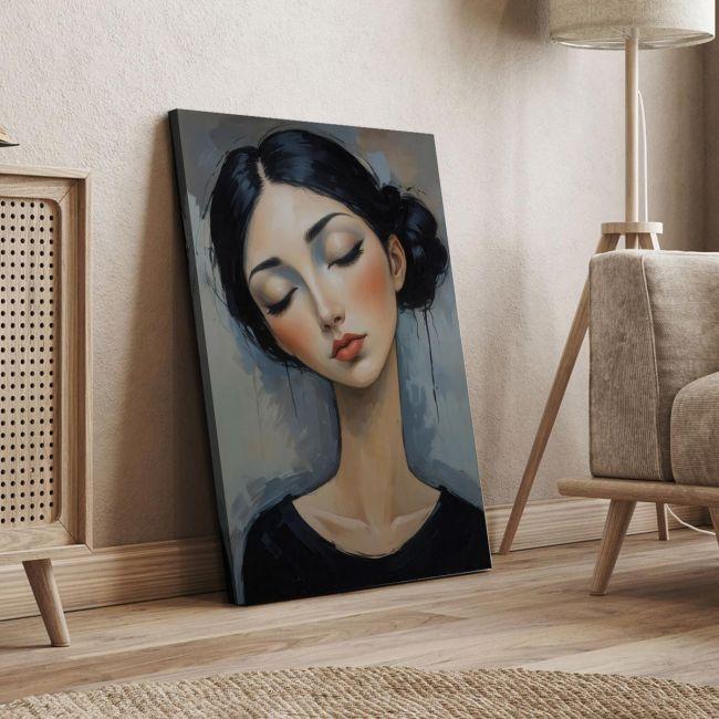 Πίνακας σε καμβά, Modern Modigliani female portrait