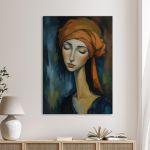 Canvas print Modern Modigliani female portrait II