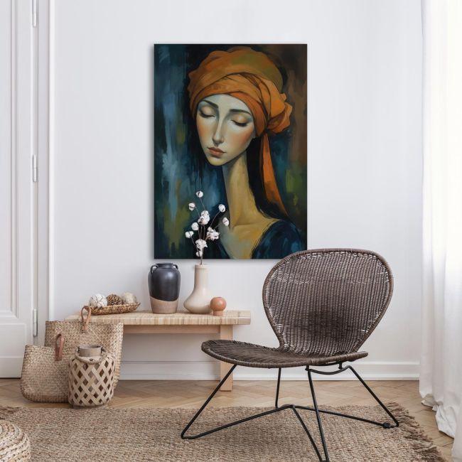 Canvas print Modern Modigliani female portrait II