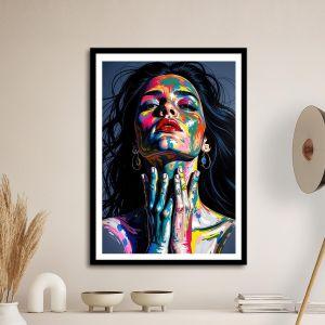  Pop art woman αφίσα κάδρο  Αφίσα πόστερ με μαύρη κορνίζα