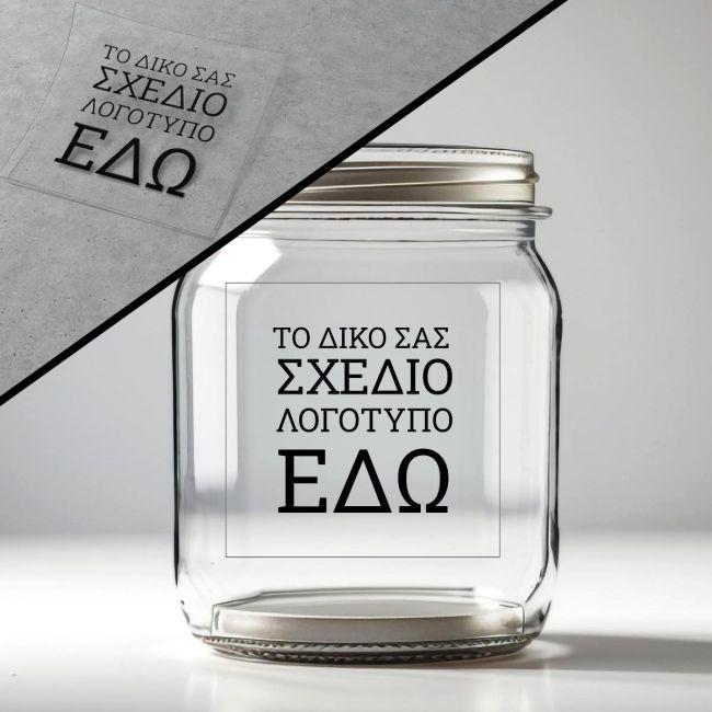 Αυτοκόλλητη διάφανη ετικέτα τετράγωνη, προσωποποιημένη