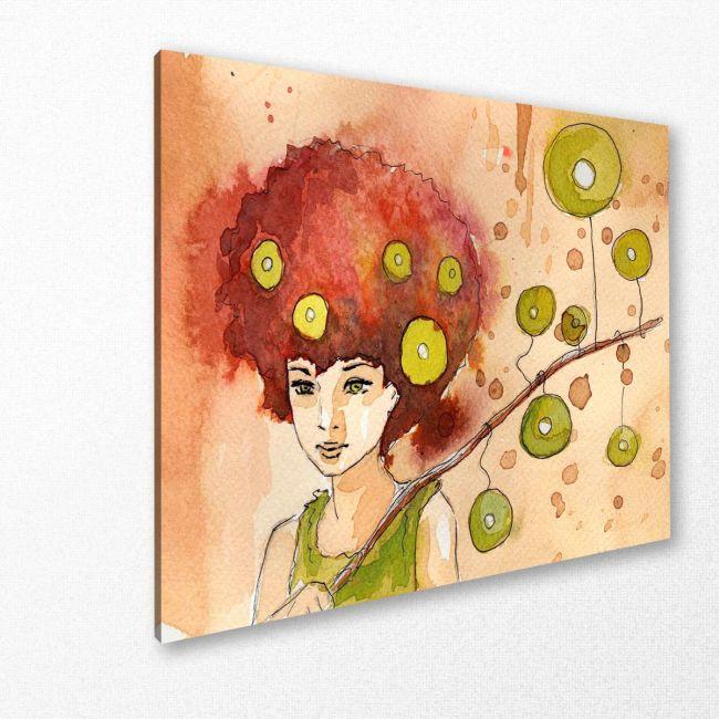 Canvas print Beautiful child water colors