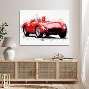 Πίνακας σε καμβά Vintage Ferrari Καμβάς τελαρωμένος Όψη 1 2