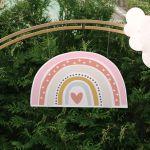 Ουράνιο τόξο nordic, ξύλινη φιγούρα εκτυπωμένη