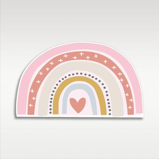 Wooden figure printed Nordic rainbow