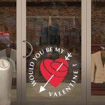 Shop window sales sticker, be my valentine