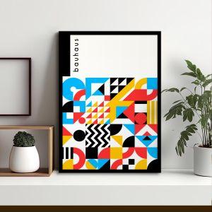 Αφίσα Έκθεσης Bauhaus geometrical V, αφίσα, κάδρο