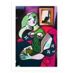 Woman with a book reart (original by P. Picasso), Poster
