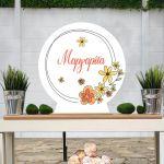Wooden printed sign, Spring flowers 4