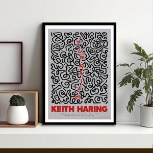 Αφίσα Έκθεσης Humanise exhibition, Keith Haring, αφίσα, κάδρο