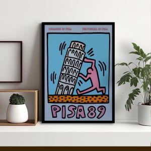 Αφίσα Έκθεσης, Pisa 89, Keith Haring, αφίσα, κάδρο