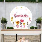 Wooden printed sign, Spring flowers 5