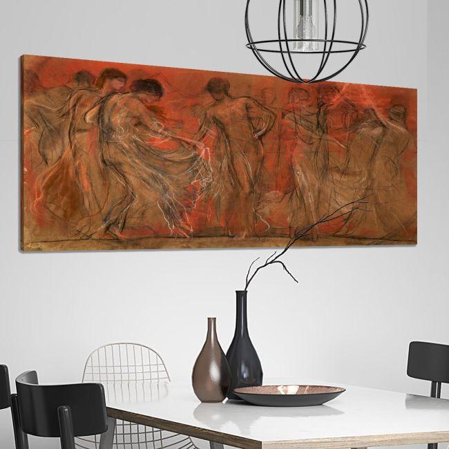 Canvas print Dance of the Muses, panoramic, N. Gyzis