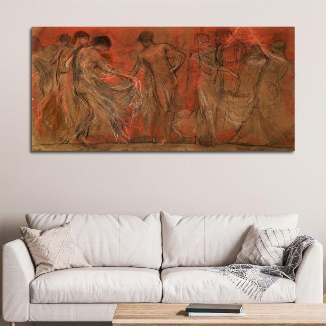 Canvas print Dance of the Muses, panoramic, N. Gyzis