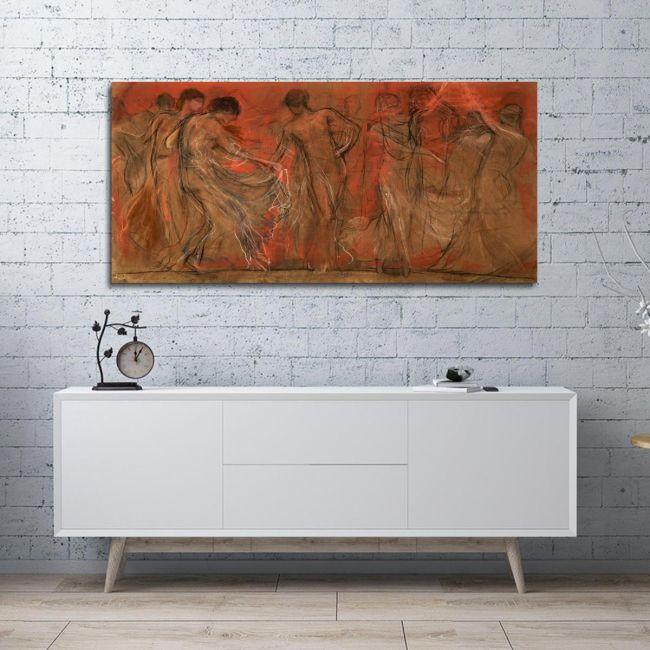 Canvas print Dance of the Muses, panoramic, N. Gyzis