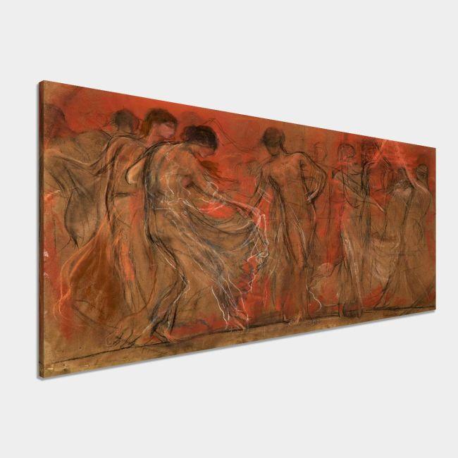 Canvas print Dance of the Muses, panoramic, N. Gyzis