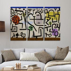 Canvas print Rich harbour, Paul Klee,3 panels