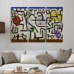 Canvas print Rich harbour, Paul Klee,3 panels