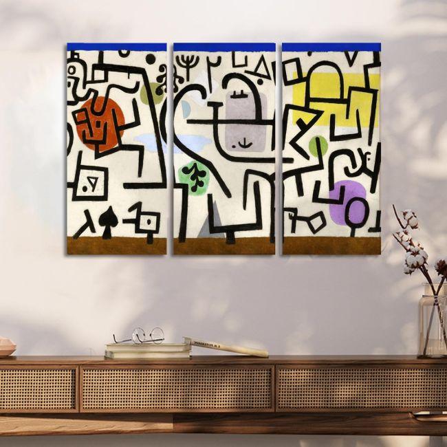 Canvas print Rich harbour, Paul Klee,3 panels