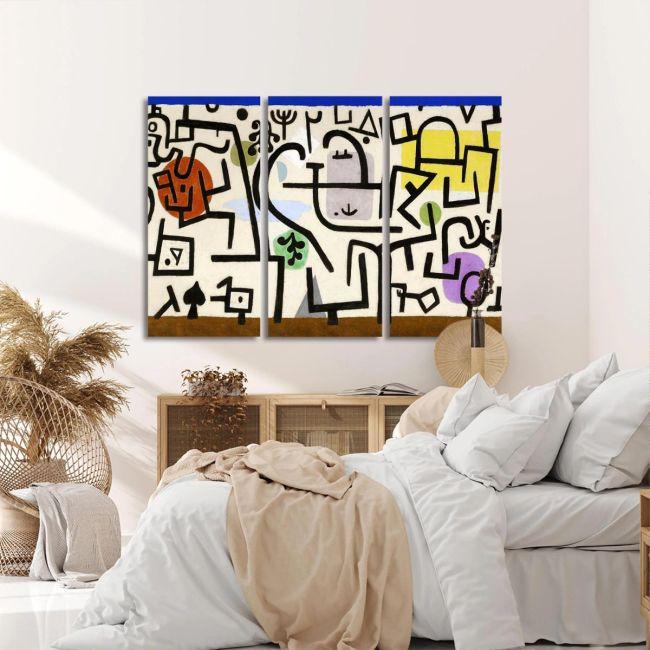 Canvas print Rich harbour, Paul Klee,3 panels