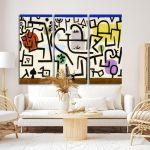 Canvas print Rich harbour, Paul Klee,3 panels
