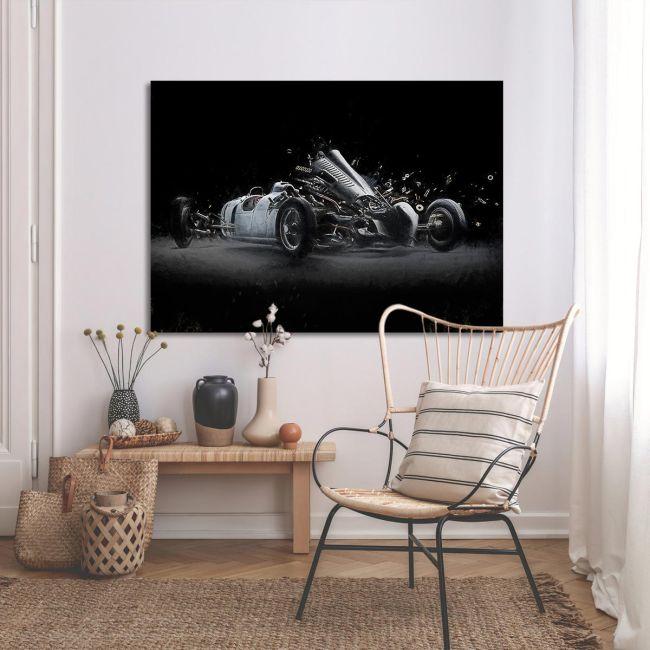 Canvas print Vintage racing car painting