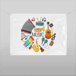 Music instruments, Banner