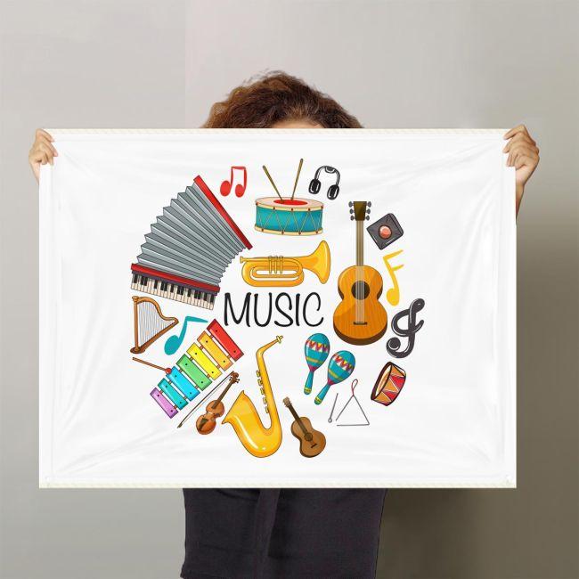Music instruments, Banner