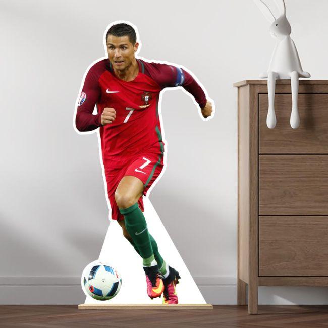 Ronaldo Cristiano Portugal colors, wooden decorative figure