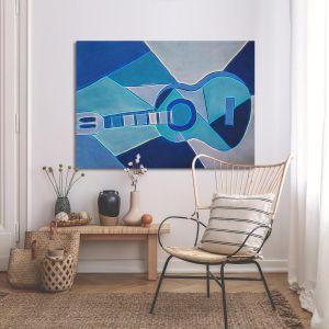 Πίνακας σε καμβά Blue guitar reart (original by P. Picasso) 2