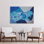 Πίνακας σε καμβά Blue guitar reart (original by P. Picasso)