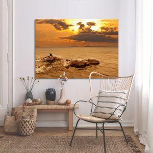 Canvas print Dolphins at sunset Framed canvas View 1 2