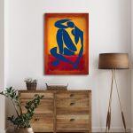 Canvas print Minimal body over yellow, purple reart (original Rothko and Matisse)