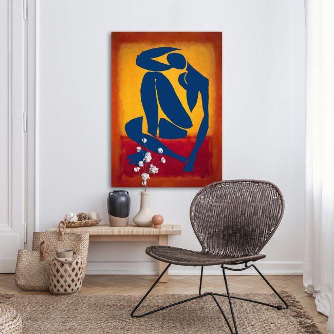 Πίνακας ζωγραφικής Minimal body over yellow, purple reart (original Rothko and Matisse)