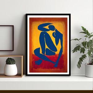 Minimal body over yellow, purple reart (original Rothko and Matisse), Poster