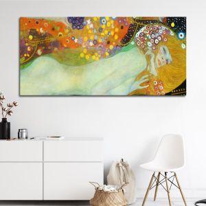 Πίνακας σε καμβά Προσφορά 150x70 cm πανοραμικός Water serpents II (detail I), Klimt Gustav