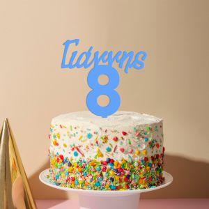 Cake topper Name and number minimal 2