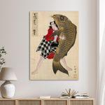 Canvas print Leaf from Album of Actor Portraits, Shorakusai