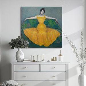 Canvas print Lady with yellow dress, Kurzweil M. 2