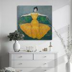 Canvas print Lady with yellow dress, Kurzweil M.