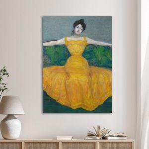 Πίνακας ζωγραφικής Lady with yellow dress detail, Kurzweil M.