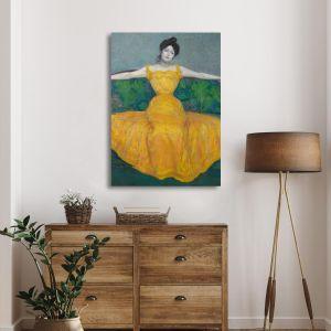 Canvas print Lady with yellow dress detail Kurzweil M. Framed canvas View 1 2