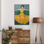 Canvas print Lady with yellow dress detail, Kurzweil M.