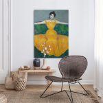 Canvas print Lady with yellow dress detail, Kurzweil M.
